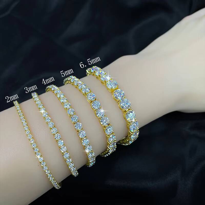 925 Silver Moissanite Tennis Bracelet Dazzling 30mm 40mm 50mm 60mm 65mm Stone Chain GRA Certified Jewelry Gift for Women - view 4