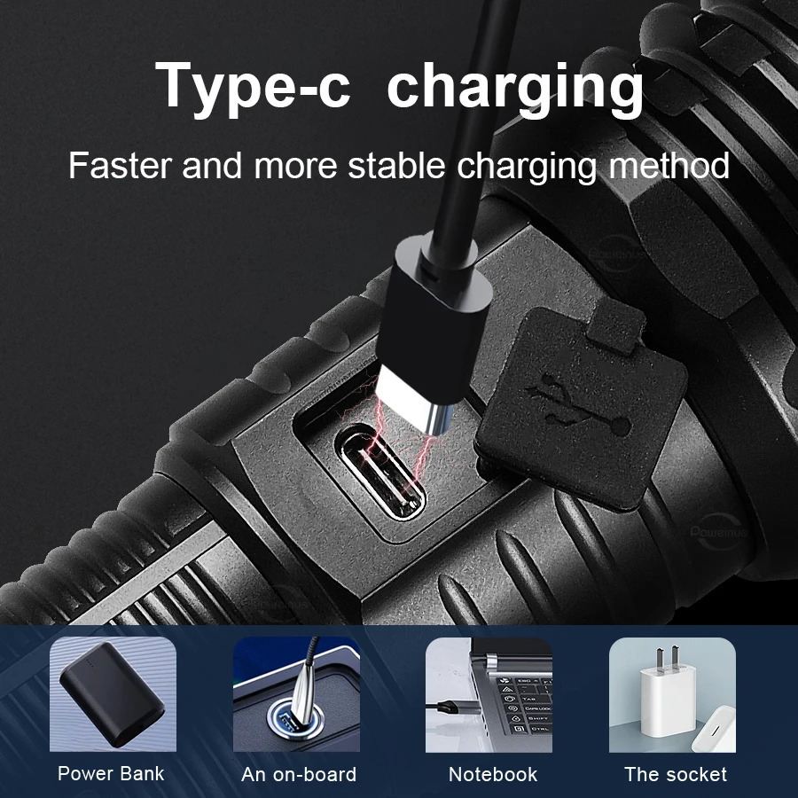 Super Powerful Flashlights 3000W White Laser Long Range Focus 5km Ultra Powerful Flashlight Tactical Self Defense Hunting Torch 260623 - view 6