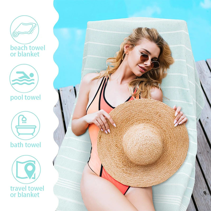 Quick Dry Beach Towels Oversized 100 Cotton Highly Absorbent Lightweight Beach Towels Sand Free LargeTowels for Travel Bath 260622 - view 6