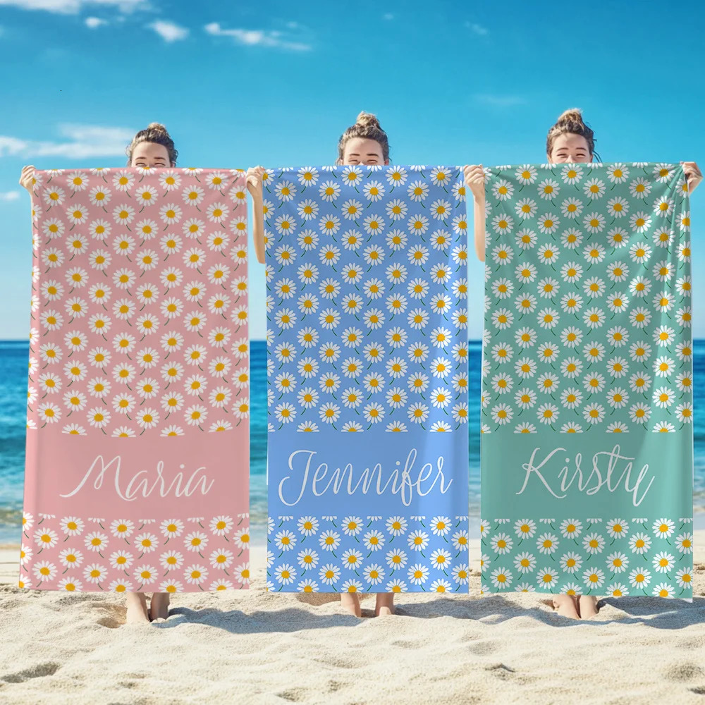 Personalized Striped Beach Towel Custom Name/ Oversized Microfiber Towel Summer Party Gift for Beach Swimming Bath Sports 260622CJ