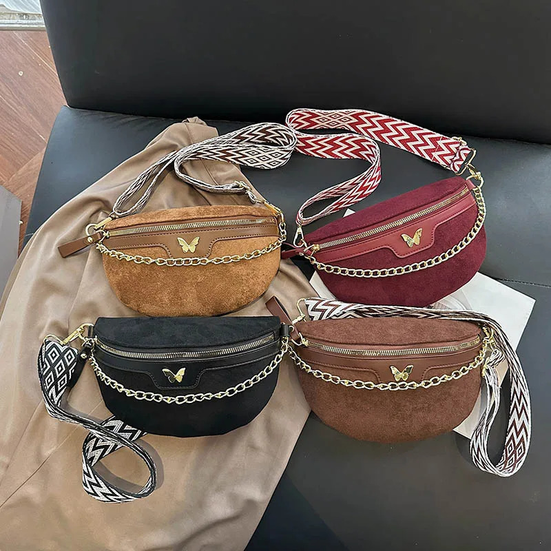 Women Chest Bag Faux Suede Waist Bag Fashion Fanny Pack High quality Simple Belt Bag ner Female Shoulder Crossbody Bags 260622 - view 5