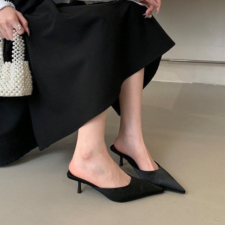 Leopard Print Pointed Toe Stiletto Heel Mule Sandals Women Slip On Backless Party Dress High Heels - view 5