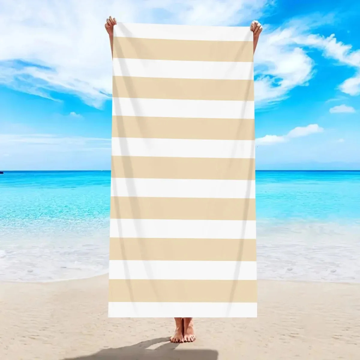 1pc Fashionable Colorful Striped Beach Towel Quick Drying Absorbent Swimming Beach Towel Available in Multiple Colors 260622 - view 7