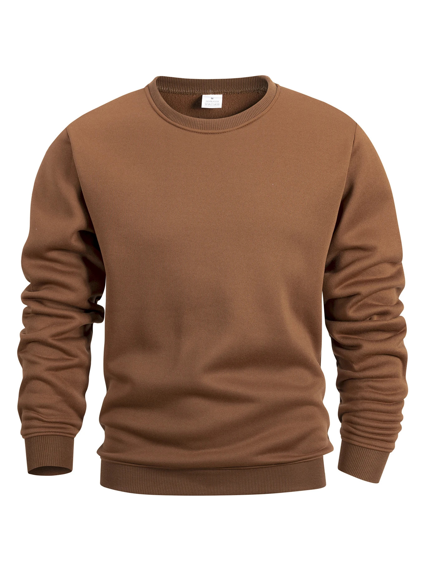 Mens Crew Neck Sweatshirts Solid Color Sweatwear Spring Outdoor Casual Daily Long Sleeve Pullover Hoodie Man Sportswear 260624 - view 3