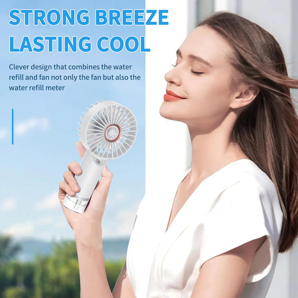 Mist Spraying Hand Fan USB Recharge Atomizing Cooling Portable Desk Fan