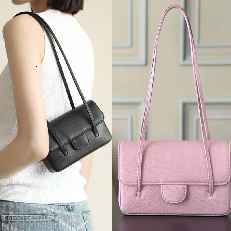 Mirror Quality Preppy Coco Small Flap Bag Designer Women Shoulder Purse Black Grained Calfskin Leather Luxury With Double Strap Handbags 22cm Shopping Bags