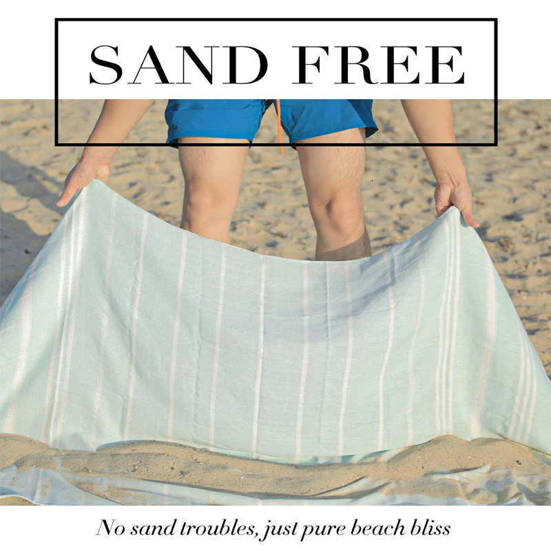 Cotton Turkish Beach Towels Extra Large Sand Free Quick Dry Clearance Swim Bath Camping Towel Travel Blanket Adult Essentials 260622 - view 5