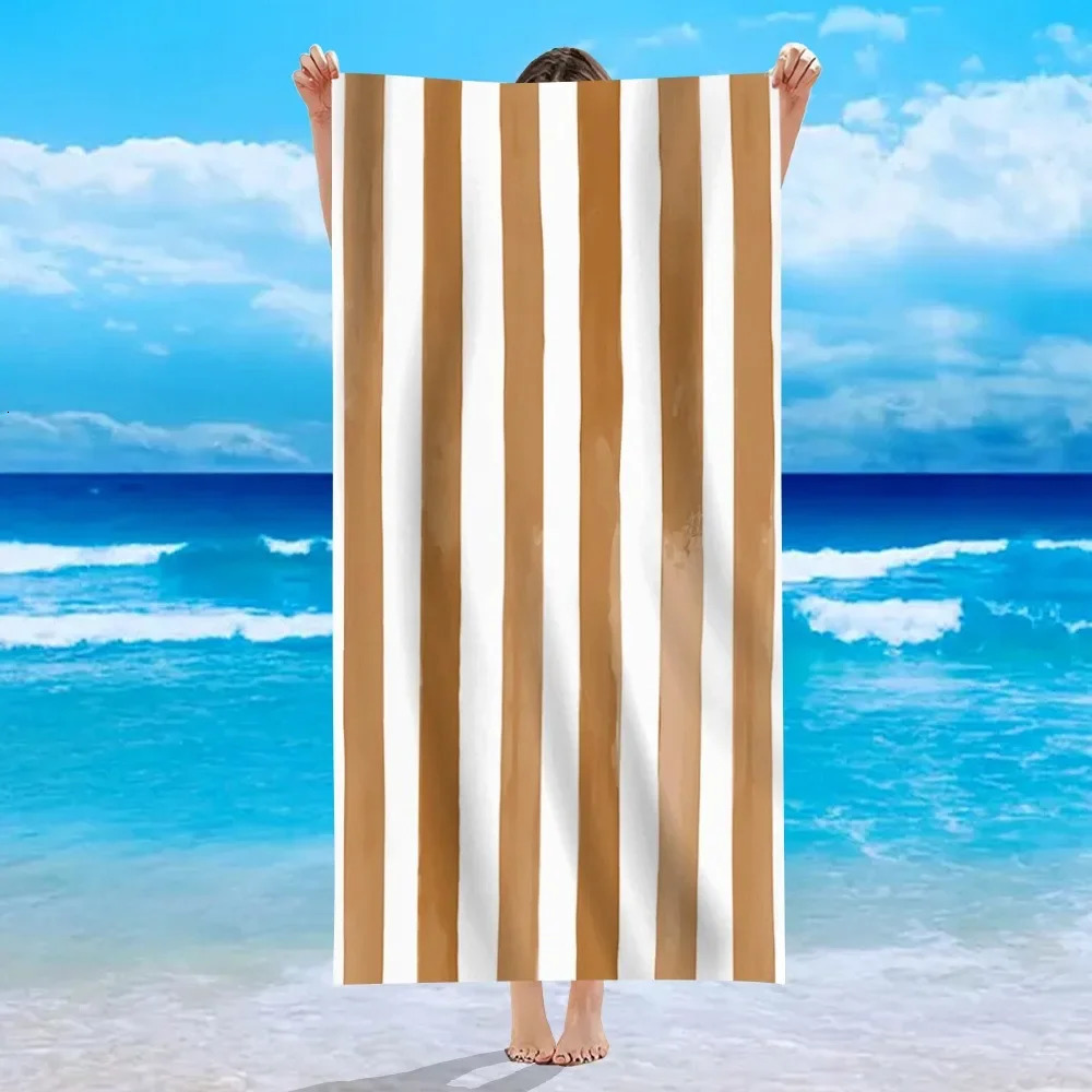 Yellow Stripe Microfiber Beach Towel Quick Fast Dry Trend Pattern Beach Towel Oversized Blanket Lightweight Towel Bathtowel 260622 - view 6