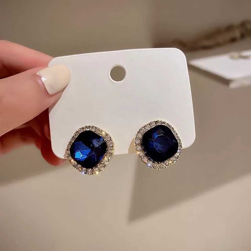 Crystal Temperament Square Stud Blue Earring for Women Korean Style Simple Geometry Jewelry Brincos Girl Gift M260623 - view 5