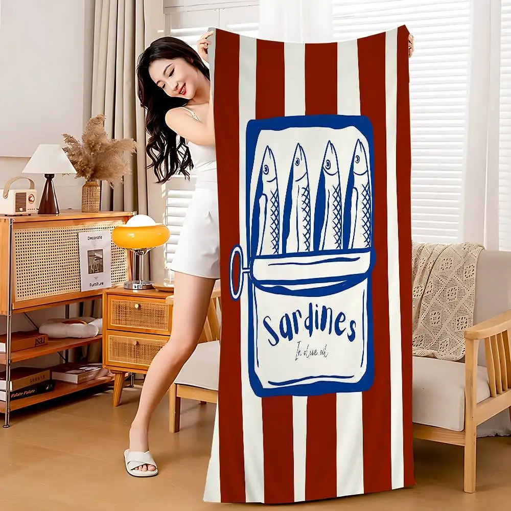 Colorful Sardine Fish Ocean Microfiber Printed Beach Towel Mountain Climbing Yoga Beach Swimming Running Absorbent Soft Towel 260622 - view 7