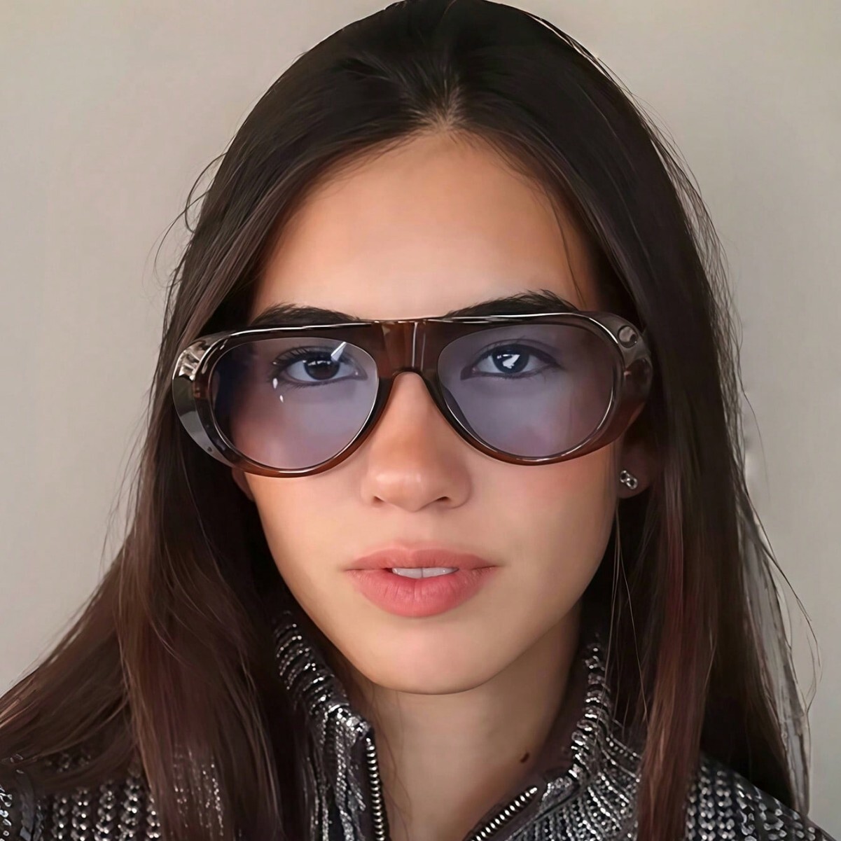 New Wide-Leg Sunglasses With Large Frames, Slimming Jelly Colors, Designer Unique, Simple, Retro, Fashionable, And Versatile
