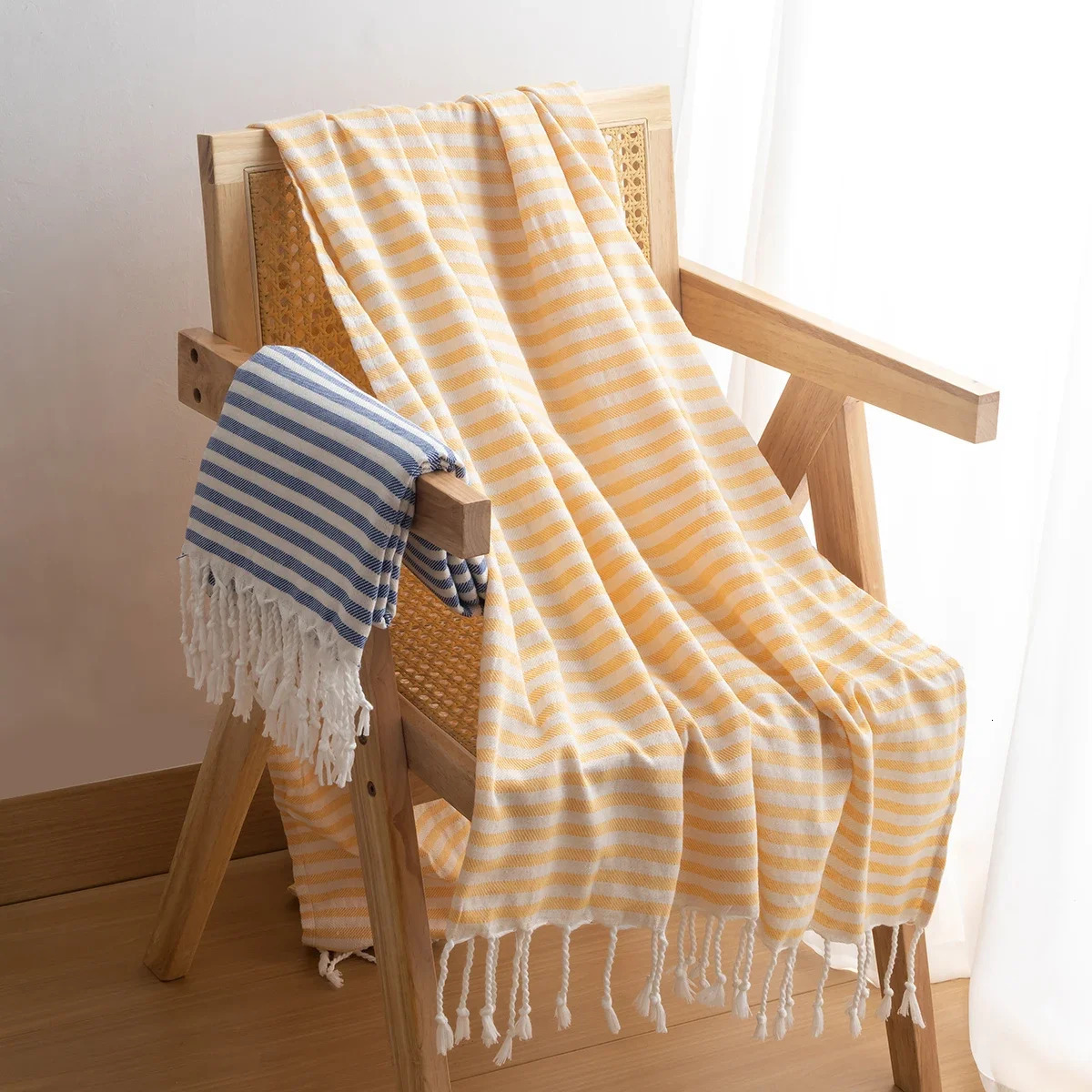 Cotton Turkish Striped Beach Towel 90180CM Sauna Spa Gym Sport Fitness Fringed Bath Towel Kitchen Soft Absorbent Quick Drying 260622