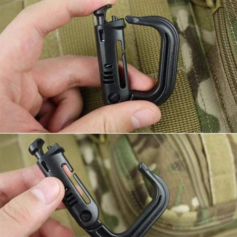 5PCS Plasctic Shackle Carabiner D-ring Clip Molle Webbing Backpack Buckle Snap Lock Grimlock Multi Outdoor Hiking Camping Gear 260622 - view 7