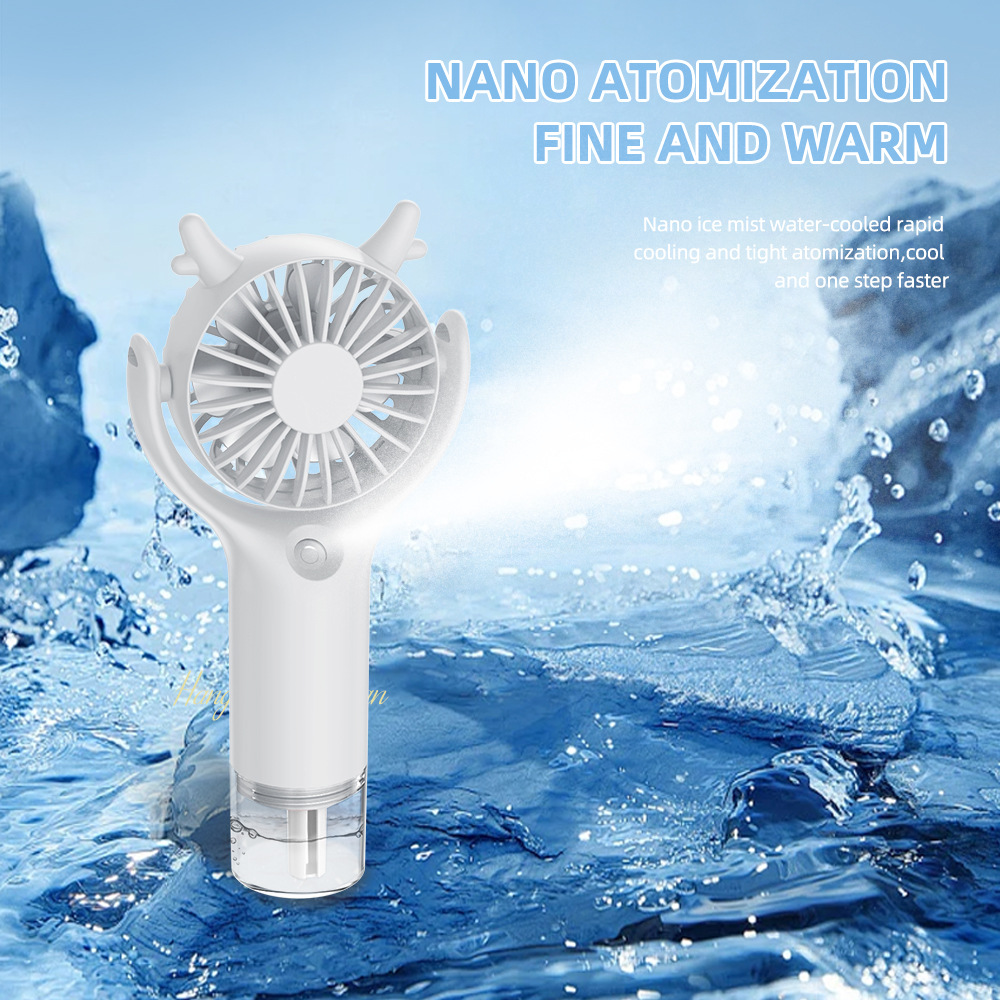 Antler Mist Hand Fan Detachable Water Tank USB Neck Portable Cooling Fan
