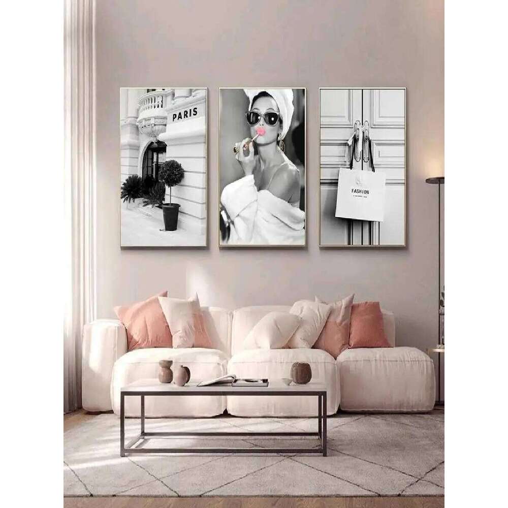 Fashion Luxury Canvas Art Coco Quotes Perfume Super Car Modern Black and White Wall Decor 26L0625 - view 3