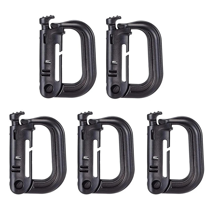 5PCS Plasctic Shackle Carabiner D-ring Clip Molle Webbing Backpack Buckle Snap Lock Grimlock Multi Outdoor Hiking Camping Gear 260622 - view 6