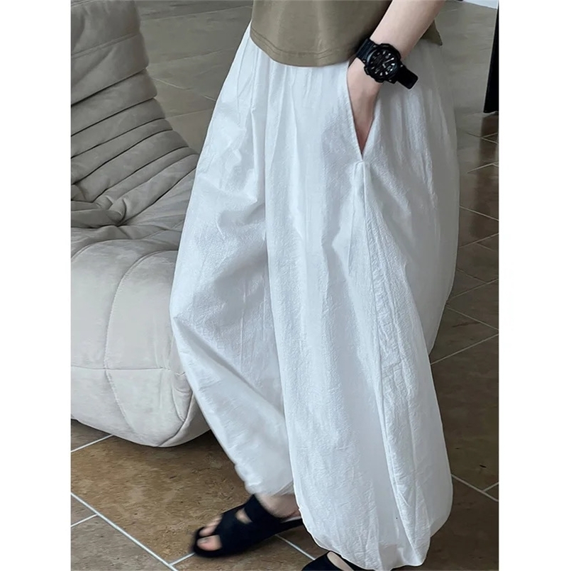 Oversized Bloomers Summer Elegant Fashion Women Lantern Pants Casual Loose Breathable Cotton Wide Leg Pants 260624 - view 6