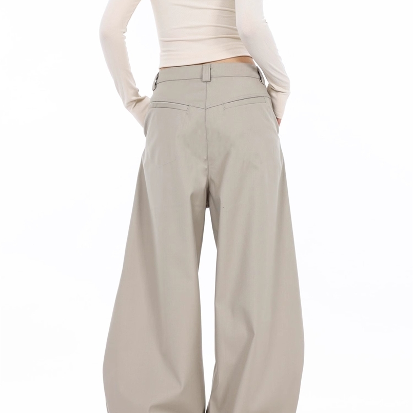 High Waist Women Suit Pants Straight Office Ladies Korean Fashion Trousers Casual Button Loose Female Black Pants 260624 - view 6