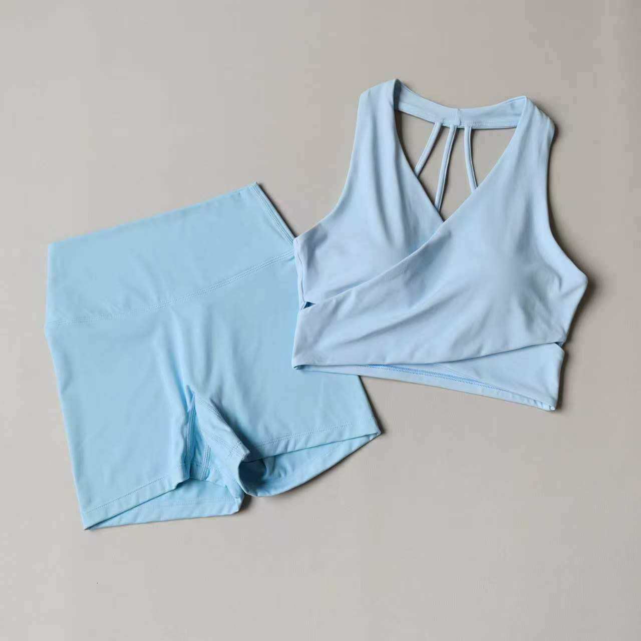 High-Waist Womens Yoga Shorts Suit Set Sports Bra Hip Lifting Fitness Sports Shorts for Active Wear Gym Set Pilates Clothing M260626 - view 1