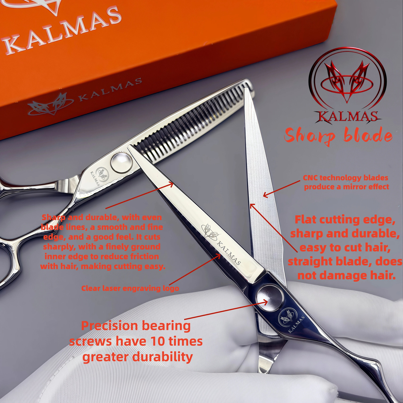 KALMAS 6 Inch Professional Hair Cutting Shears VG10 Steel Salon Barber Scissors 260615 - view 3