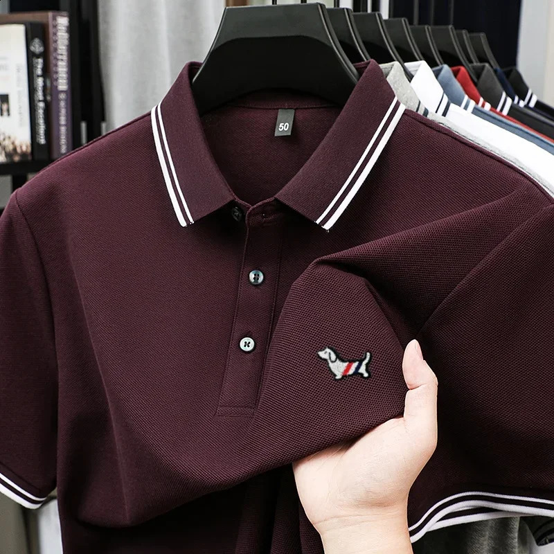 100 pure cotton Mens Polo Tshirt Style Summer Cozy Skinfriendly y highend Commuting Short Sleeve Custom embroidery 260625 - view 4