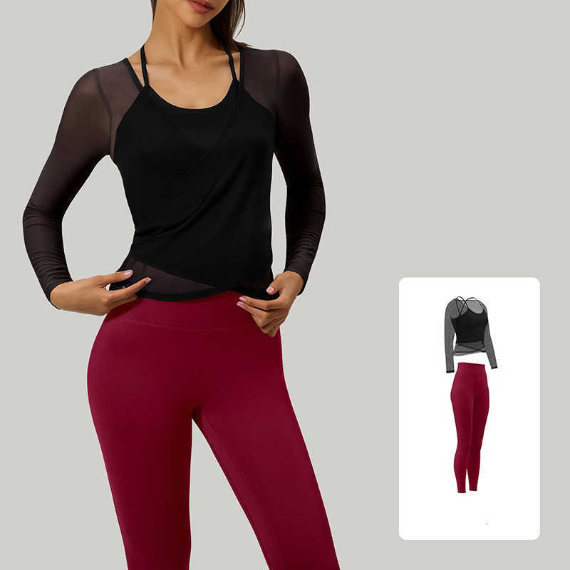 Women 2026 Sale New Hot Pilates Clothes Skinny Fit Mesh Activewear Set Polyester Lightweight Breathable 2 Piece Yoga Sets M260626