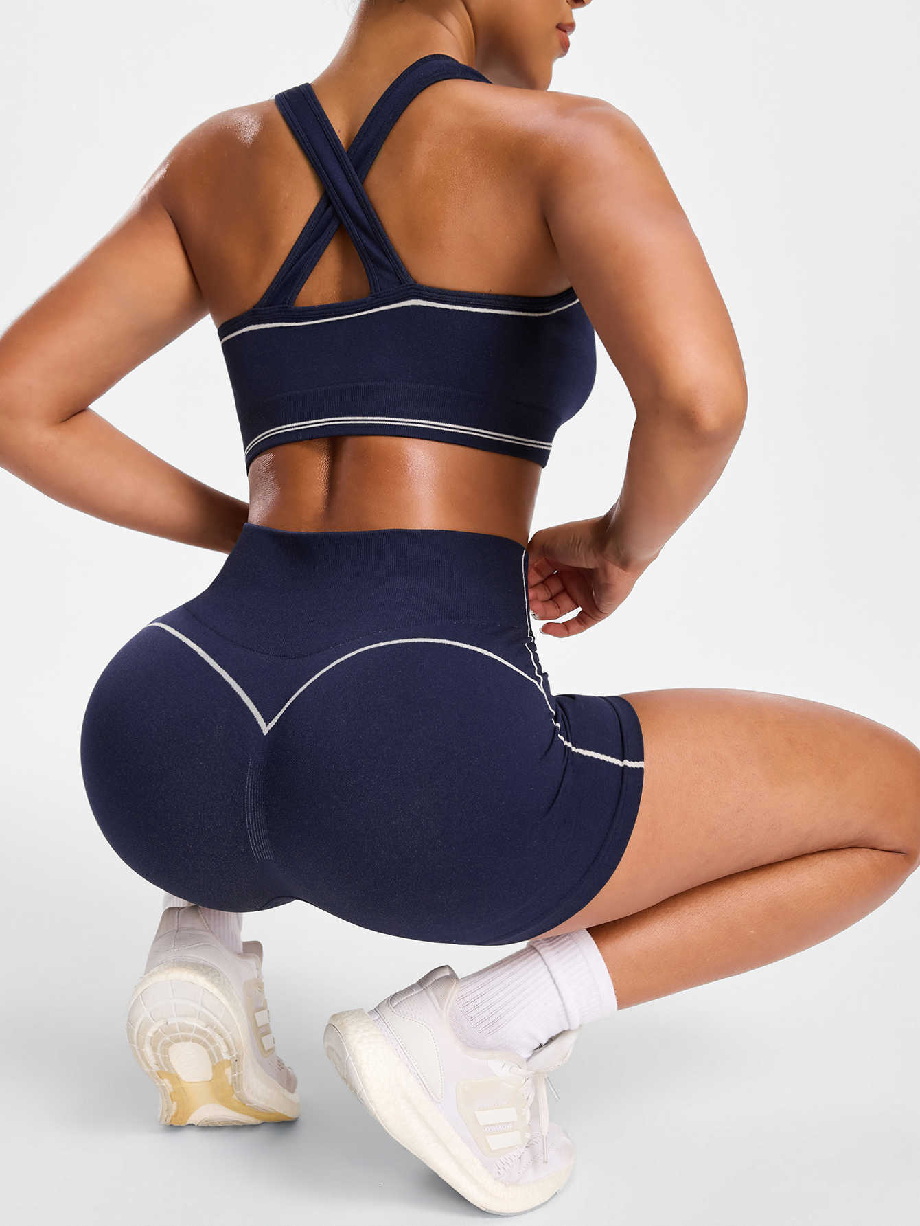 Yoga Sport T-shirts Shorts 2pcs/sets Set Sportswear Woman Gym Seamless Workout Vest Shorts Leggings Activewear Womens Tracksuit M260626