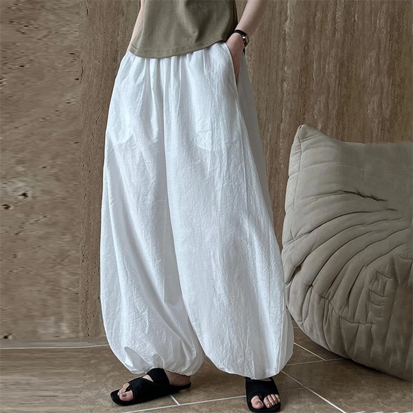 Oversized Bloomers Summer Elegant Fashion Women Lantern Pants Casual Loose Breathable Cotton Wide Leg Pants 260624 - view 4