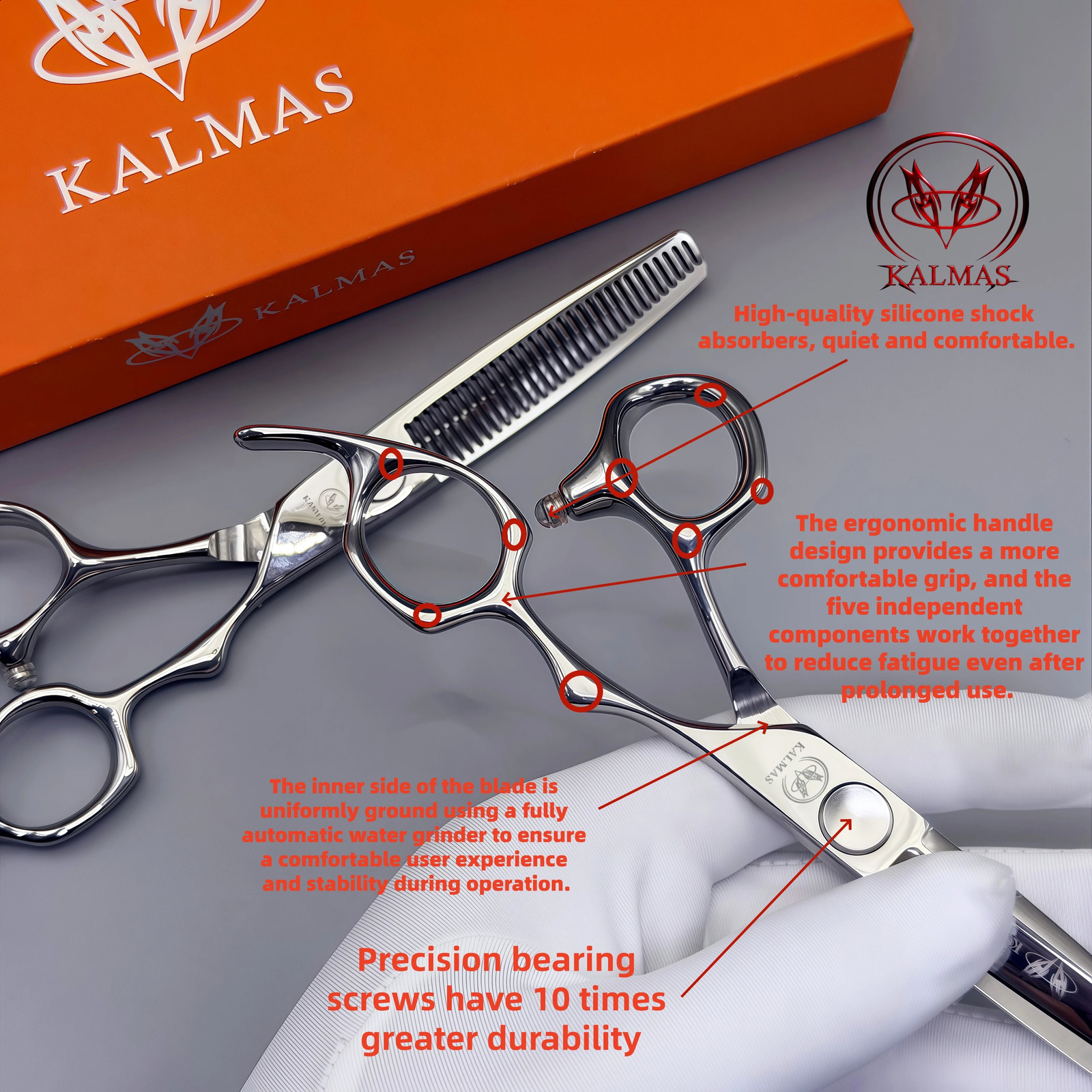 KALMAS 6 Inch Professional Hair Cutting Shears VG10 Steel Salon Barber Scissors 260615 - view 6