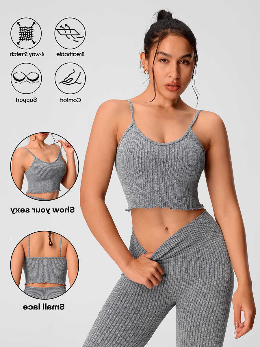 Strappy Tank Tops for Summer Women Vest Sleeveless T-shirts Casual Cami Tops Yoga Tanks Moisture Wicking Seamless Sports Vest M260626