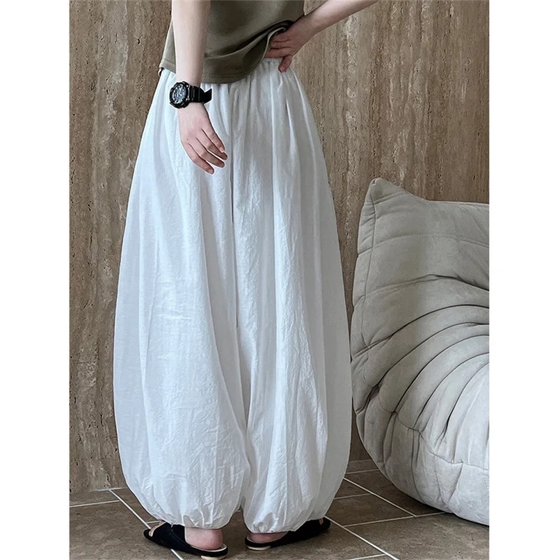 Oversized Bloomers Summer Elegant Fashion Women Lantern Pants Casual Loose Breathable Cotton Wide Leg Pants 260624 - view 5