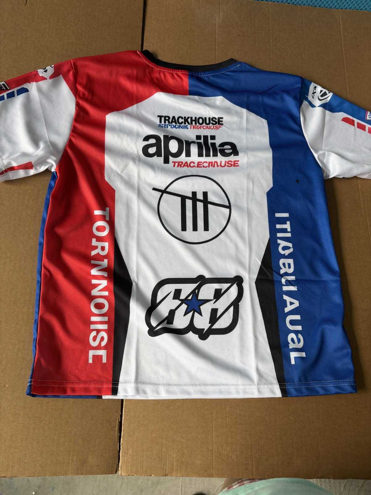 Motorcycle Race Aprilia Trackhouse Team White Coated Workwear 2024 Mens T-Shirts Summer Leisure Breathable T-shirt Sportswear W250214