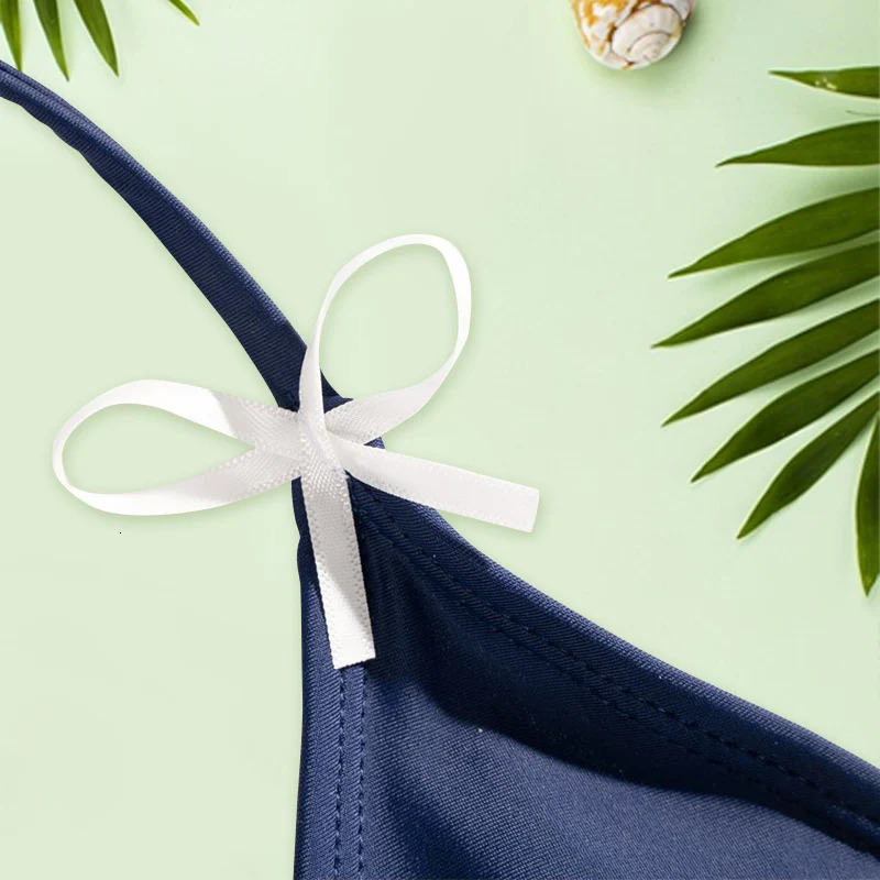 Solid Color Bikini Sets Bandage Swimwear Women Sexy Bikinis Triangle Bathing Suits Female Swimming Suit Low Waist Biquini 260622 - view 3