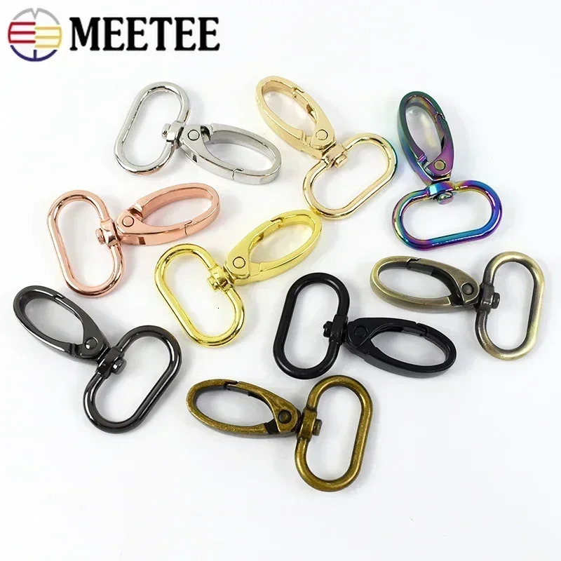 Meetee 10Pc 16-38mm Bag Strap Hook Buckle Metal Swivel Lobster Clasp DIY Webbing Snap Hooks Carabiner Keychain Buckles Accessory 260622 - view 6
