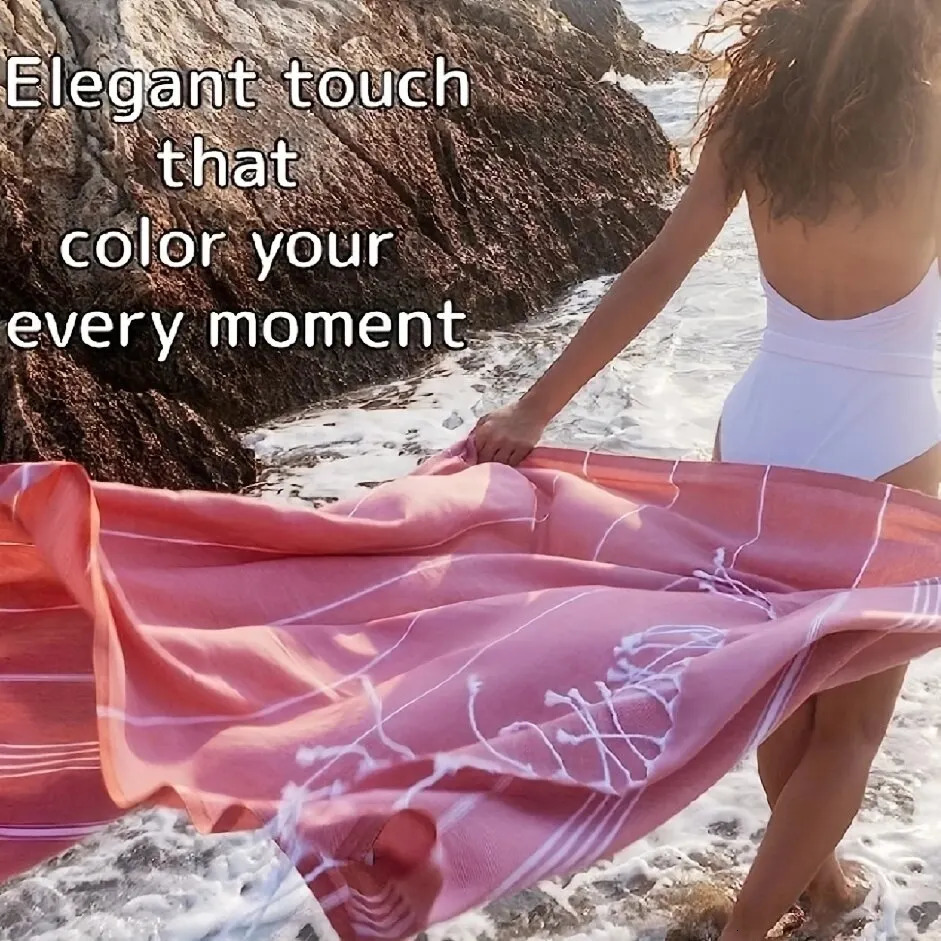 100X180cm Turkish Beach Towel Oversized Sand Free Tassel Quick Dry Swim Extra Large Light Travel for Adults Gifts Accessories 260622 - view 6