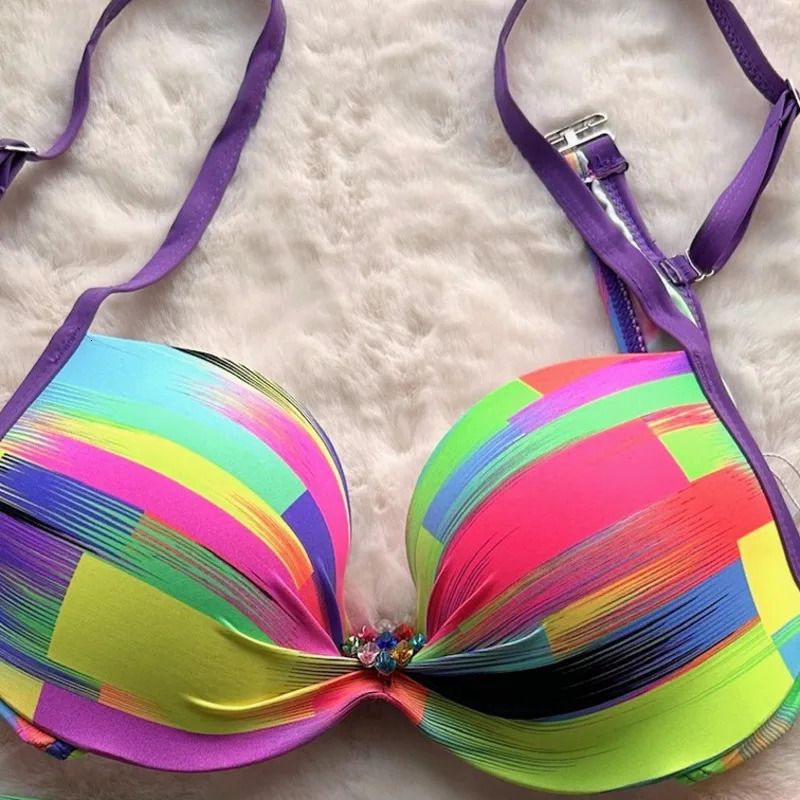 Rainbow Sexy Bikinis Female Swimsuits Women Swimwear Push Up Swim Wear Bathing Suits Brazilian Bikini Set Beachwear Pool Bather 260622 - view 3