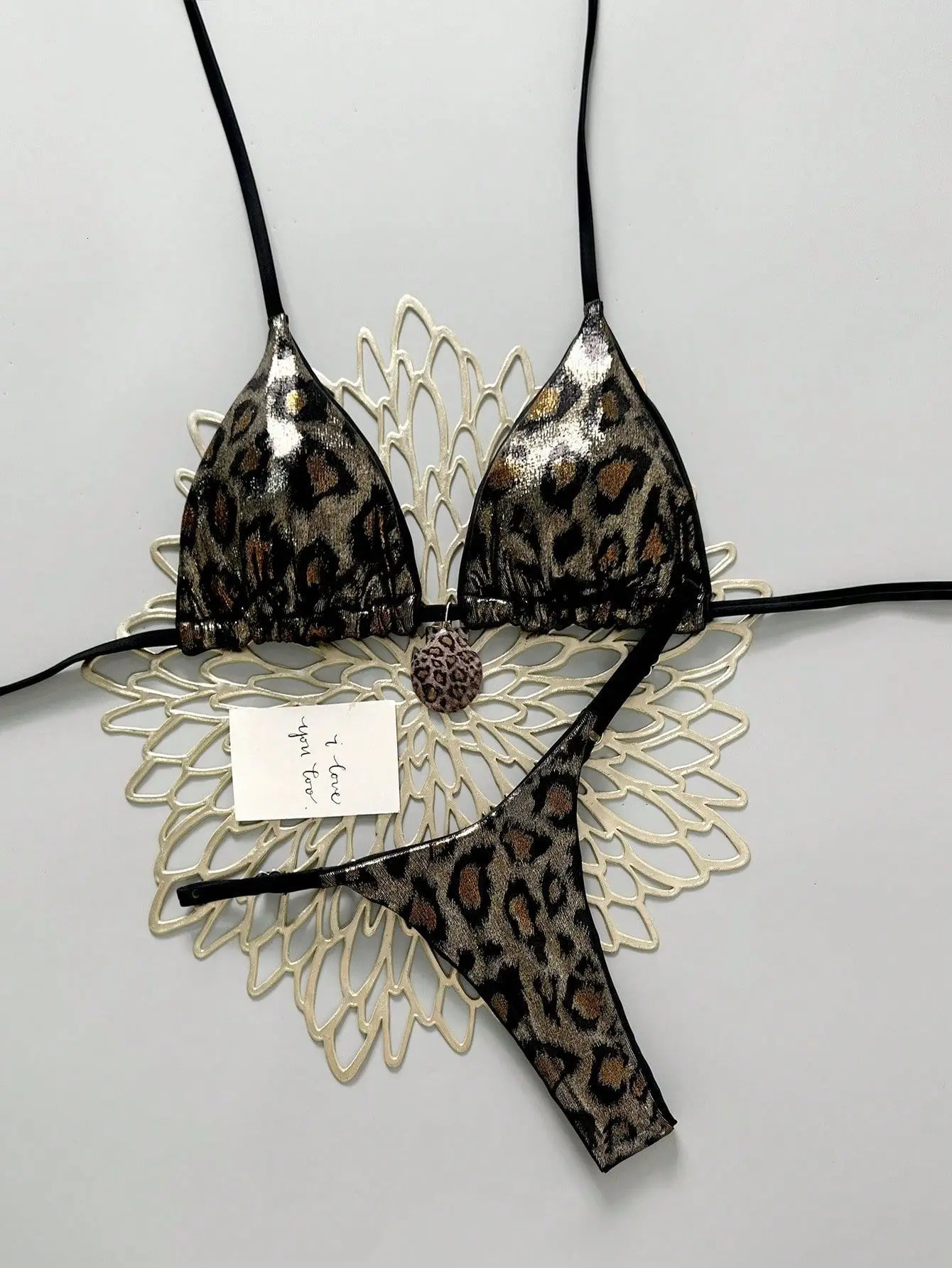 Sexy Brozing Black Snakeskin Print Bikini Set 2026 Women Metal Shell Push Up Bra Triangle Swimsuit Summer Bathing Suit Swimwear 260622 - view 5