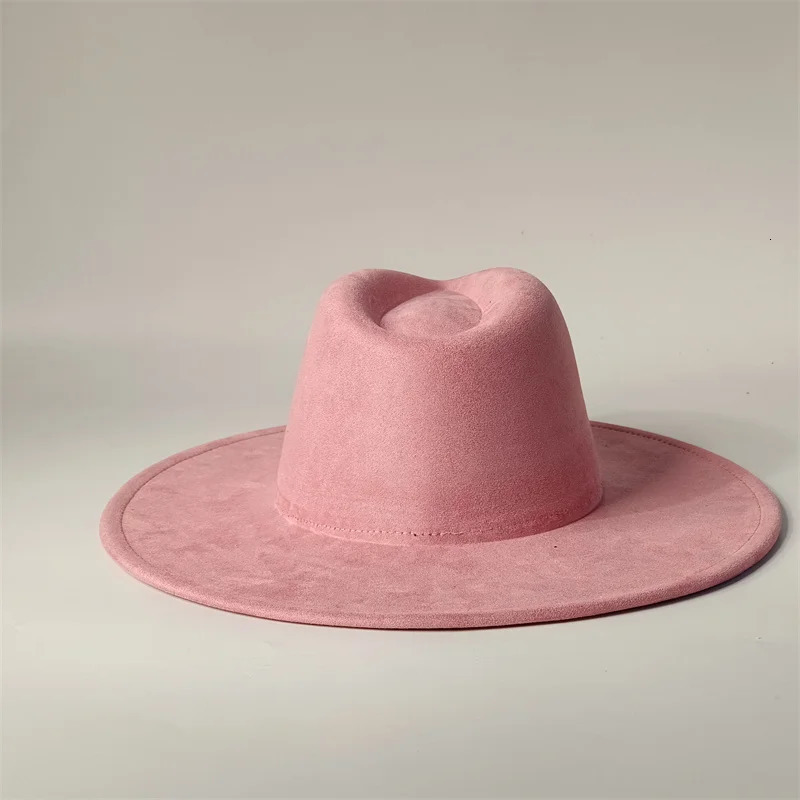 Vegan Suede Fedora Rancher Hats Blank Hats for Burning Multicolor Heart Shaped Top 95cm Brim Unisex Jazz Hat Church Hat 260624 - view 7