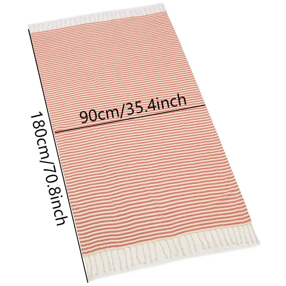 Cotton Turkish Striped Beach Towel 90180CM Sauna Spa Gym Sport Fitness Fringed Bath Towel Kitchen Soft Absorbent Quick Drying 260622CJ - view 7