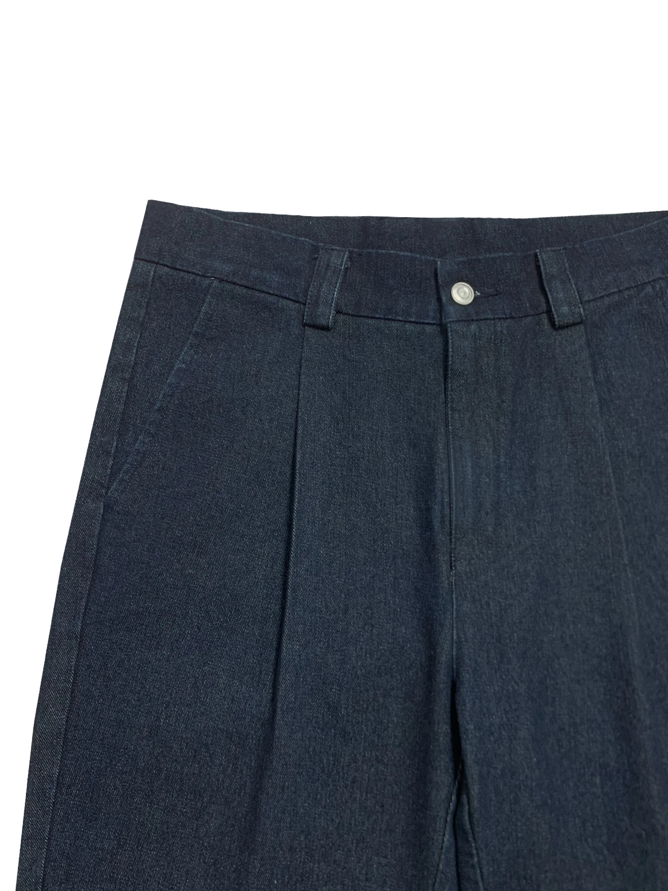 2026 SS Mens Neapolitan Pleated Suit Pants Solid Denim Style High Waist Straight Leg Business Casual Trousers 260618 - view 6