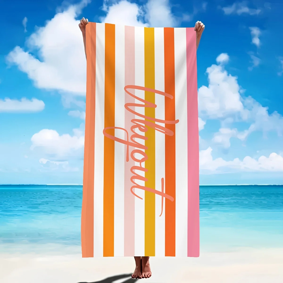 Customized Beach Towel Striped Pattern Personalized Absorbent Bath Towel Quick-drying Swimming Towel For Beach Swimming Outdoor 260622 - view 6