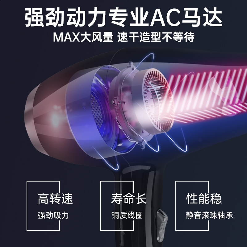 Hair Salon Dryer Powerful Hair Dryer Household Thermostatic Hair Dryer and Cold Air with Concentrator Nozzle 241018