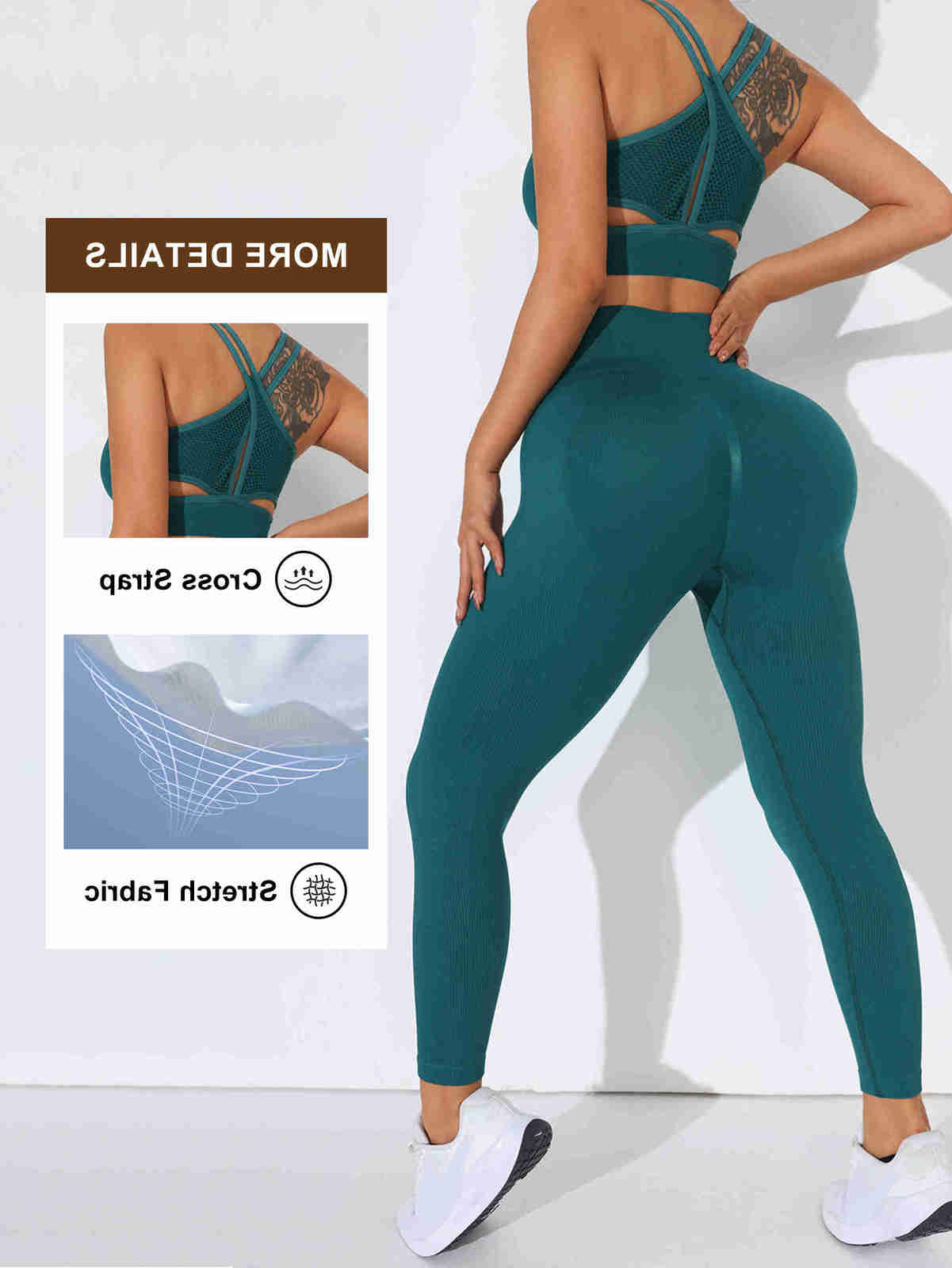 Tracksuit Two Pieces Set Womens Women Clothing Sportswear Woman Gym Sports Leggings And Tops Pant Sets Sport Yoga Clothes M260626