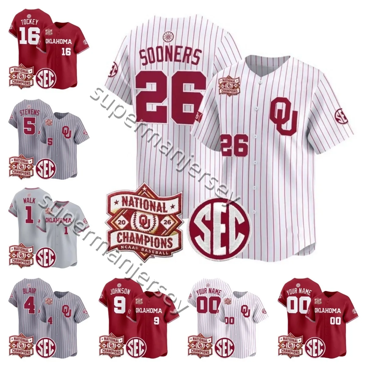 Oklahoma Sooners Maglia Da Baseball World Series Jaxon Willits Jason Walk Alec …