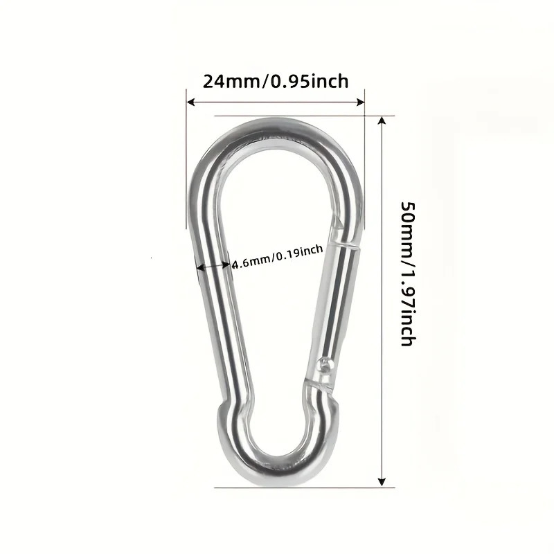 10-Pack Outdoor Key Rings 50mm Spring Lock Hooks Carabiner Keychains Durable Spring Clasps for Camping And Travel 260622 - view 3