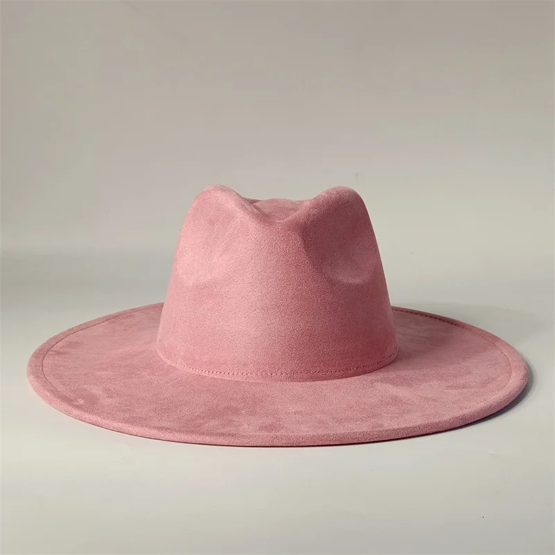 Vegan Suede Fedora Rancher Hats Blank Hats for Burning Multicolor Heart Shaped Top 95cm Brim Unisex Jazz Hat Church Hat 260624 - view 5