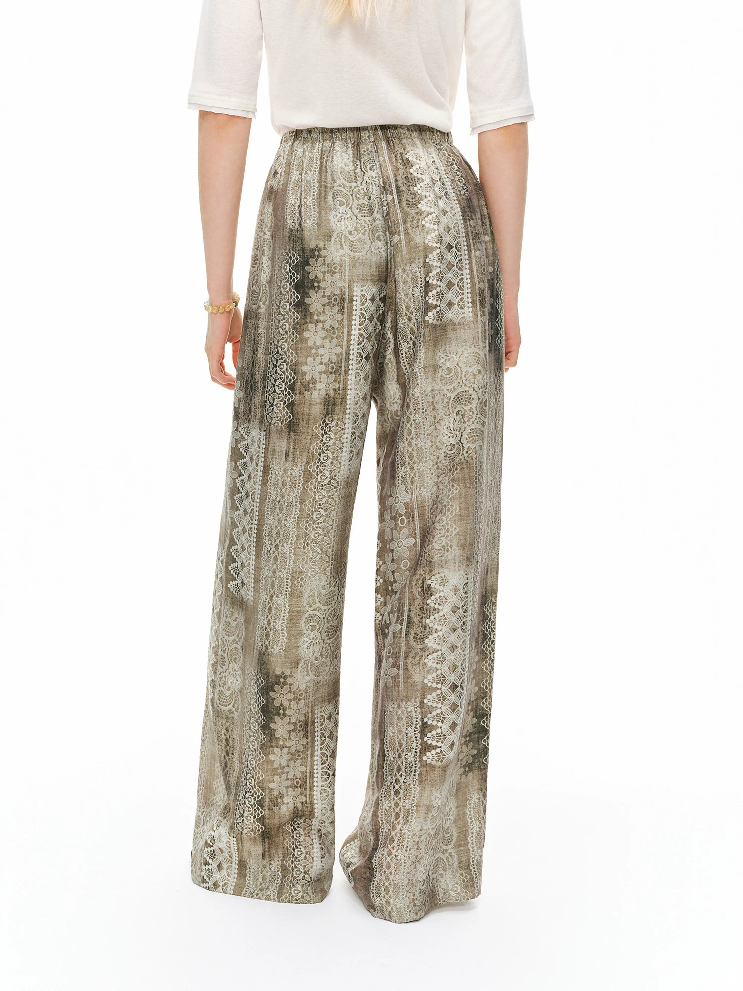 DUSHU Women 2026 Summer Vacation Style Linen Blend Wide Leg Pants Loose Casual Straight Trousers FigureFriendly MultiSize 260615 - view 5