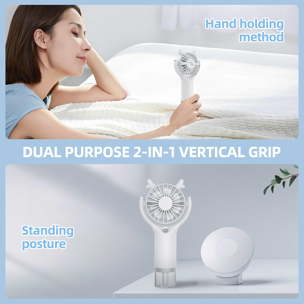 Antler Mist Hand Fan Detachable Water Tank USB Neck Portable Cooling Fan