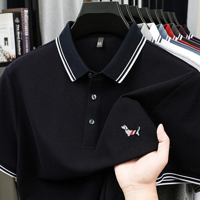 100 pure cotton Mens Polo Tshirt Style Summer Cozy Skinfriendly y highend Commuting Short Sleeve Custom embroidery 260625