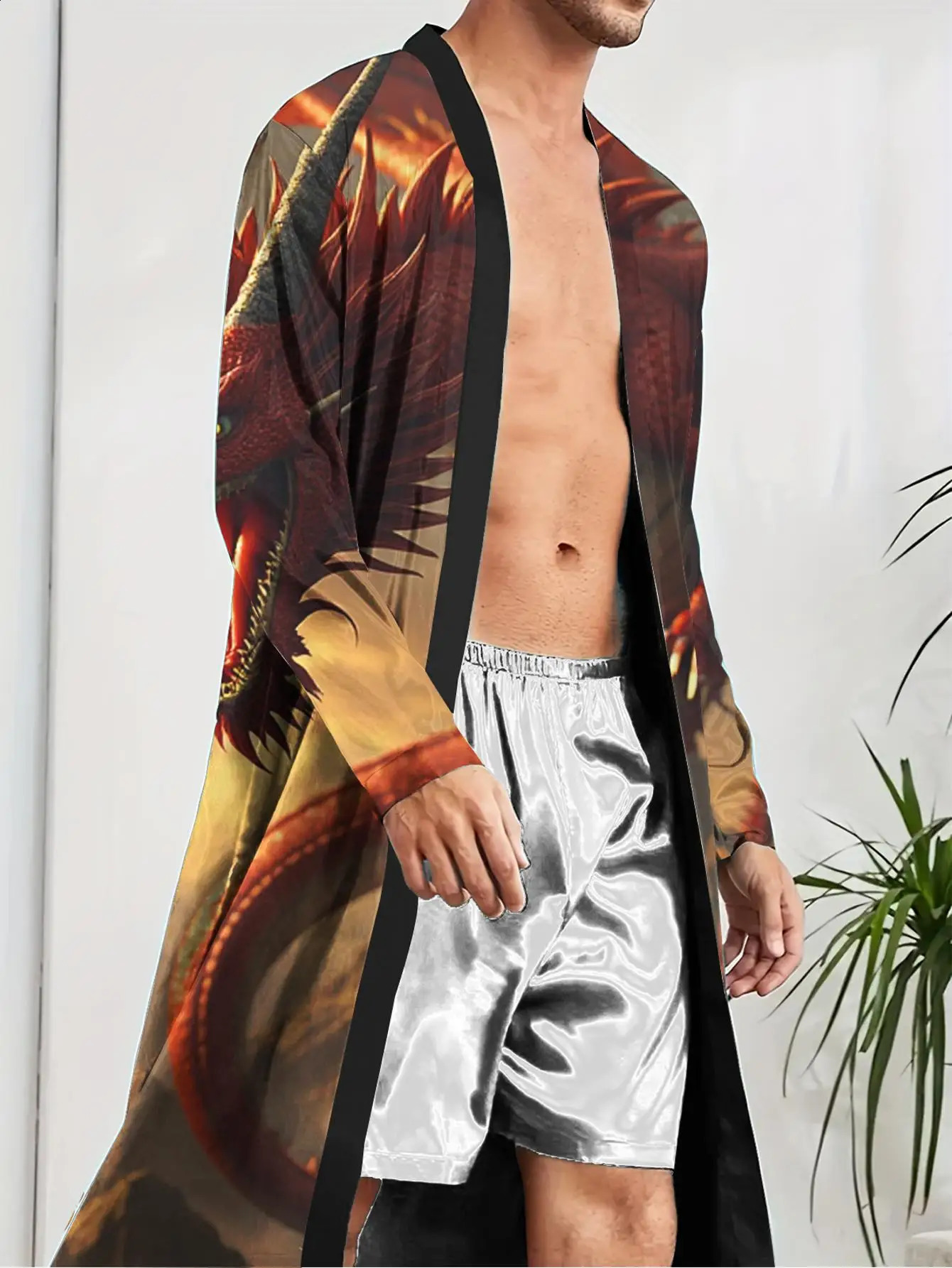 1pc Mens Robes 2026 SpringSummer Polyester Graphic Sleepwear 3D Printed Funny Pajamas Nightie for Men Bathrobe 260625 - view 3